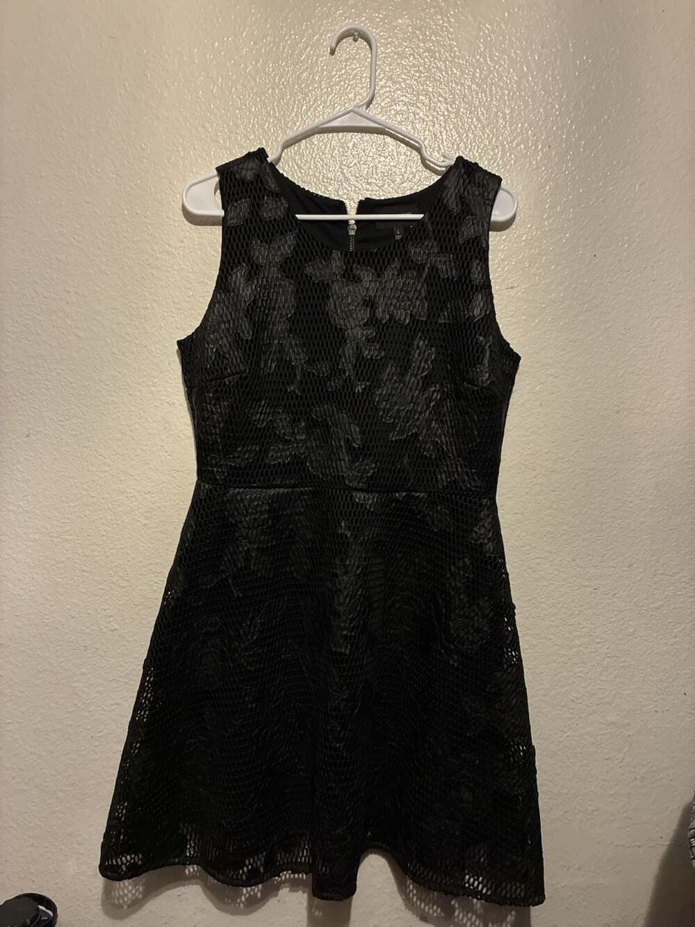 Romeo + Juliet Couture Sleeveless Floral Mesh Fit and Flare Mini Dress